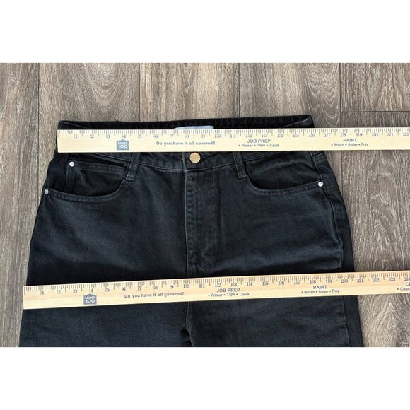 Zara Womens Size 10 x28" High-Waisted Distressed Straight Leg Jeans Black READ!! - Picture 3 of 9